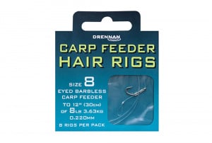 Drennan Carp Feeder Barbless Hair Rig Hooks To Nylon